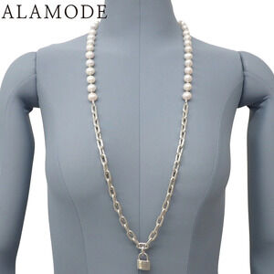 TIFFANY Co Tiffany Pearl Lock Necklace Silver Long Accessory Jewelry